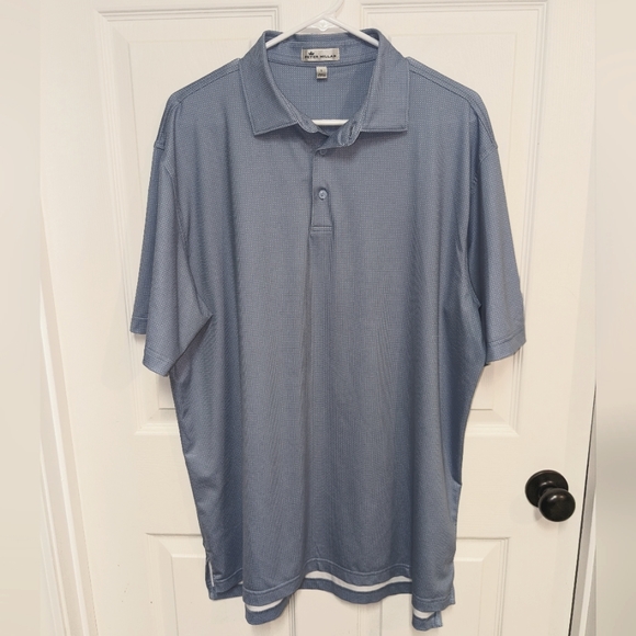 Peter Millar Men’s Large Short Sleeve Light Blue Polo Poly/Spandex LIKE NEW! - Picture 2 of 13